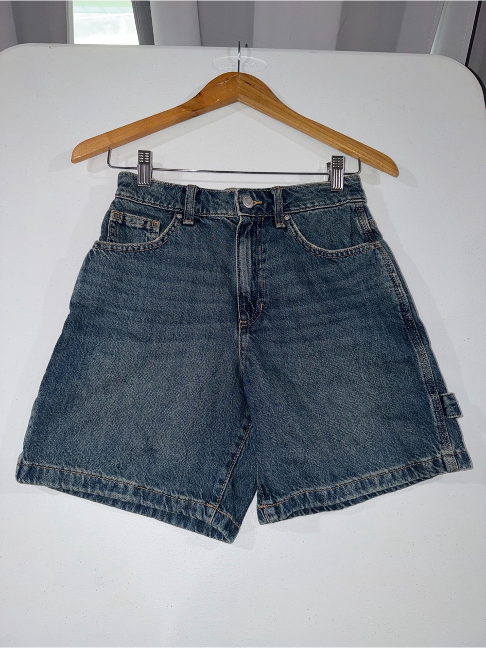 Cotton On Washed Blue High-Rise Jean Shorts